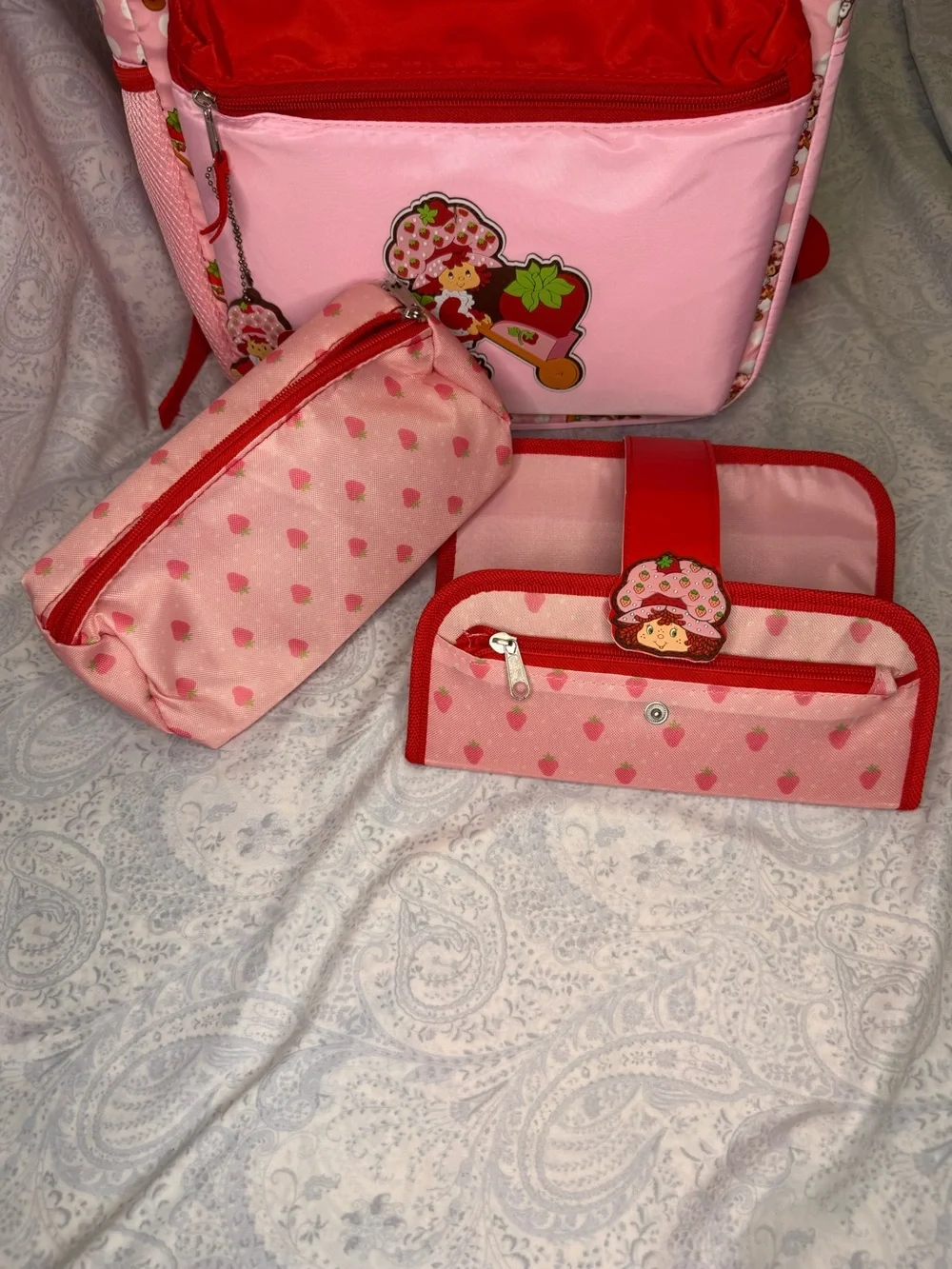 Strawberry Shortcake Backpack, Lunch bag, bento box, supply case, 30 oz bottle